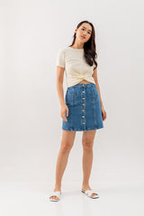 Giselle Twist Front Top in Cream