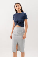 Giselle Twist Front Top in Navy Blue