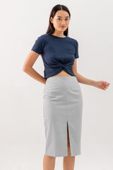 Giselle Twist Front Top in Navy Blue
