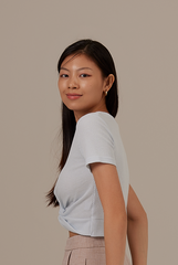 Giselle Twist Front Top in Pale Blue