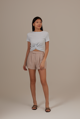 Giselle Twist Front Top in Pale Blue