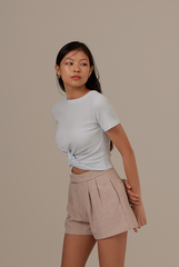 Giselle Twist Front Top in Pale Blue