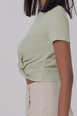 Giselle Twist Front Top in Pistachio