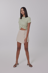 Giselle Twist Front Top in Pistachio
