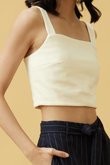 Bloom Crop Top in Cream