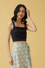 Bloom Crop Top in Dark Blue