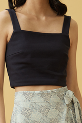 Bloom Crop Top in Dark Blue
