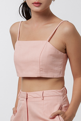 Emery Cropped Top in Dusty Pink