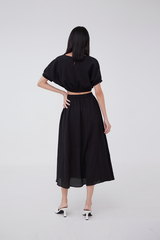 Loren Elasticated Top in Black