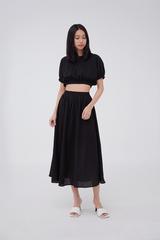 Loren Elasticated Top in Black