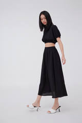 Loren Elasticated Top in Black