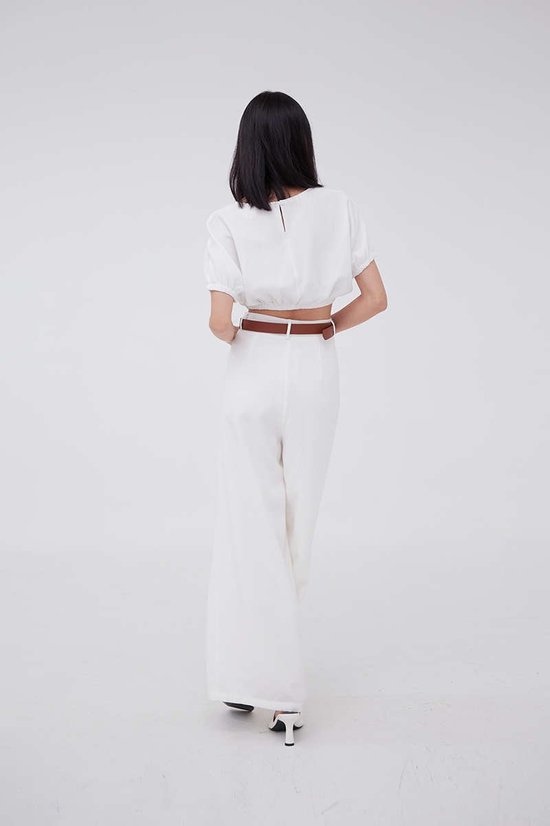 Loren Elasticated Top in White
