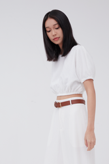 Loren Elasticated Top in White