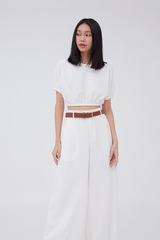 Loren Elasticated Top in White