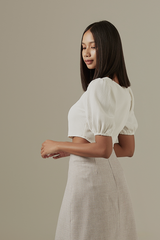 Laurel Puff Sleeve Top in White