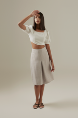 Laurel Puff Sleeve Top in White