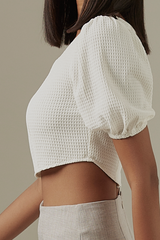 Laurel Puff Sleeve Top in White