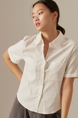 Olasa Patch Pocket Shirt in White