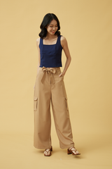 Joanne Contour Tank Top in Navy Blue