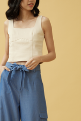 Joanne Contour Tank Top in Sand