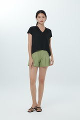 Ramona V-Neck Top in Black