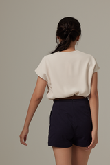 Ramona V-Neck Top in Cream