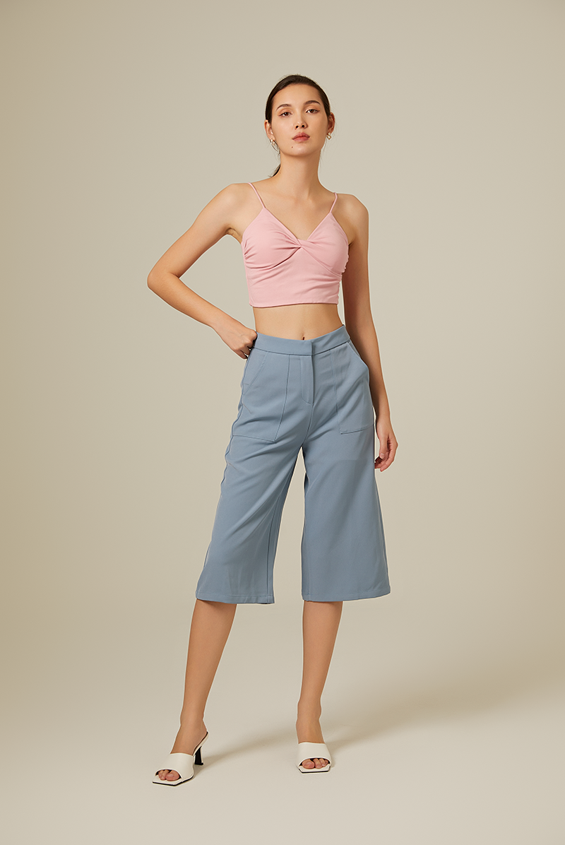 Yanni Padded Knotted Top in Baby Pink