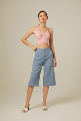 Yanni Padded Knotted Top in Baby Pink