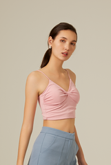 Yanni Padded Knotted Top in Baby Pink