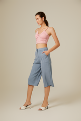 Yanni Padded Knotted Top in Baby Pink