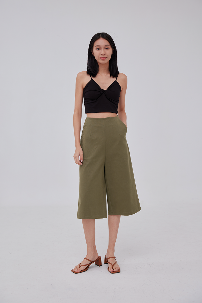 Yanni Padded Knotted Top in Black