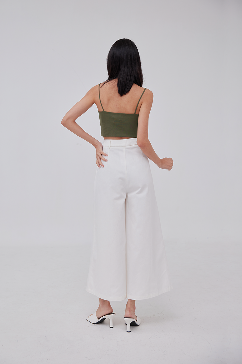 Yanni Padded Knotted Top in Olive