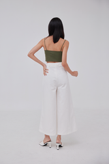 Yanni Padded Knotted Top in Olive
