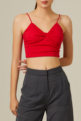 Yanni Padded Knotted Top in Red