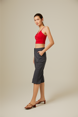 Yanni Padded Knotted Top in Red