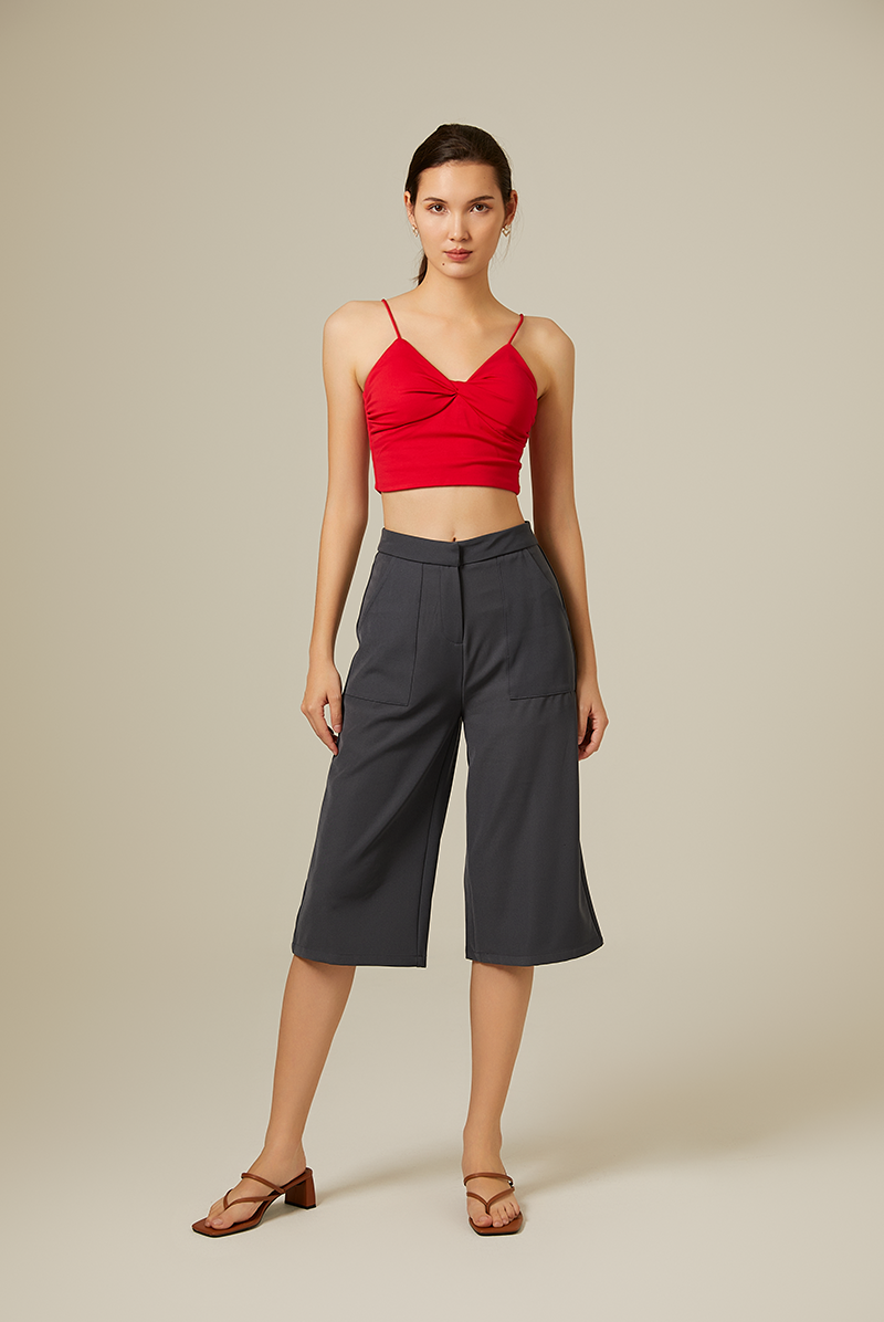 Yanni Padded Knotted Top in Red