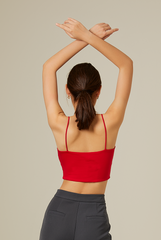 Yanni Padded Knotted Top in Red