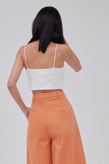 Yanni Padded Knotted Top in White