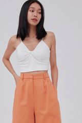 Yanni Padded Knotted Top in White