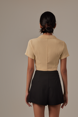 Sammy Collared Crop Top in Daffodil