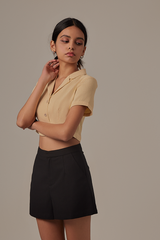 Sammy Collared Crop Top in Daffodil