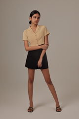 Sammy Collared Crop Top in Daffodil