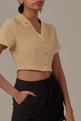 Sammy Collared Crop Top in Daffodil