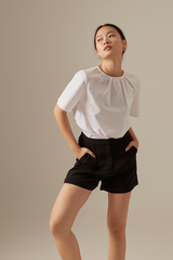 Leyla Pleated Top in White