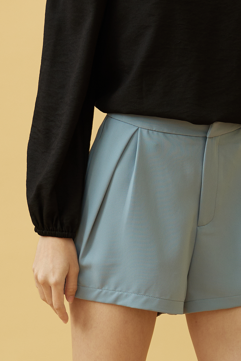 Jez A-Line Shorts in Dusty Blue