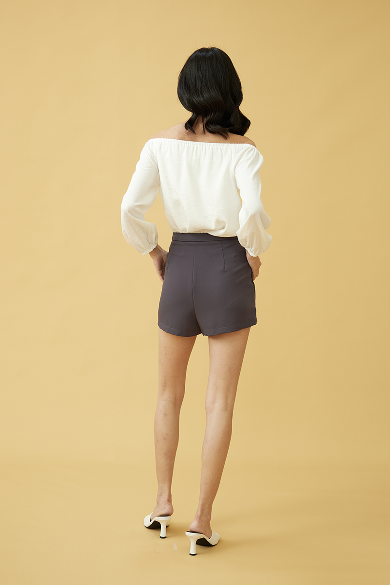 Jez A-Line Shorts in Dark Grey