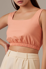 Omel Crop Top in Coral