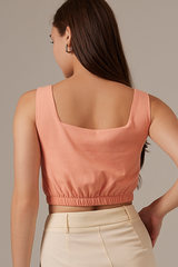 Omel Crop Top in Coral