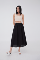 Roxy Checkered Crop Top in Beige
