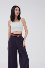 Roxy Checkered Crop Top in Sage